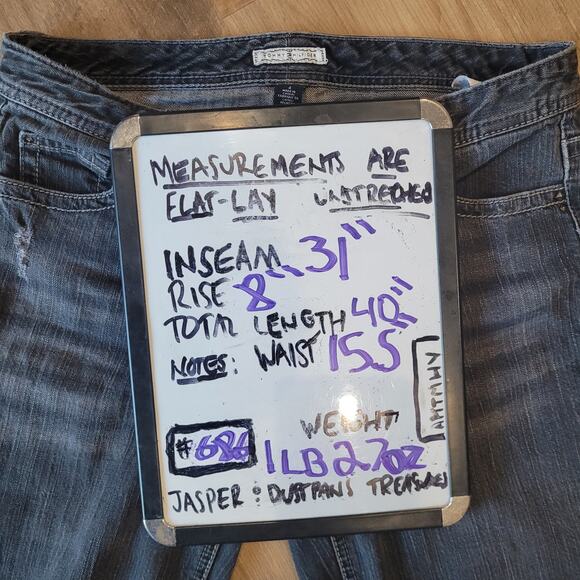 TOMMY HILFIGER Women Slim Bootcut Blue Jeans 4 Y2K Embroidered Studded Pockets - Picture 6 of 8